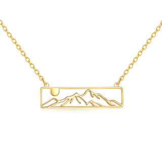 10K Gold Mountains Pendant Necklace-13