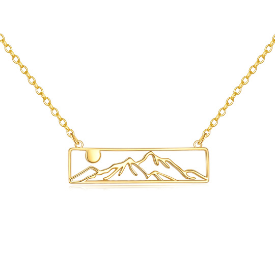 Collana con ciondolo a forma di montagna in oro 14K