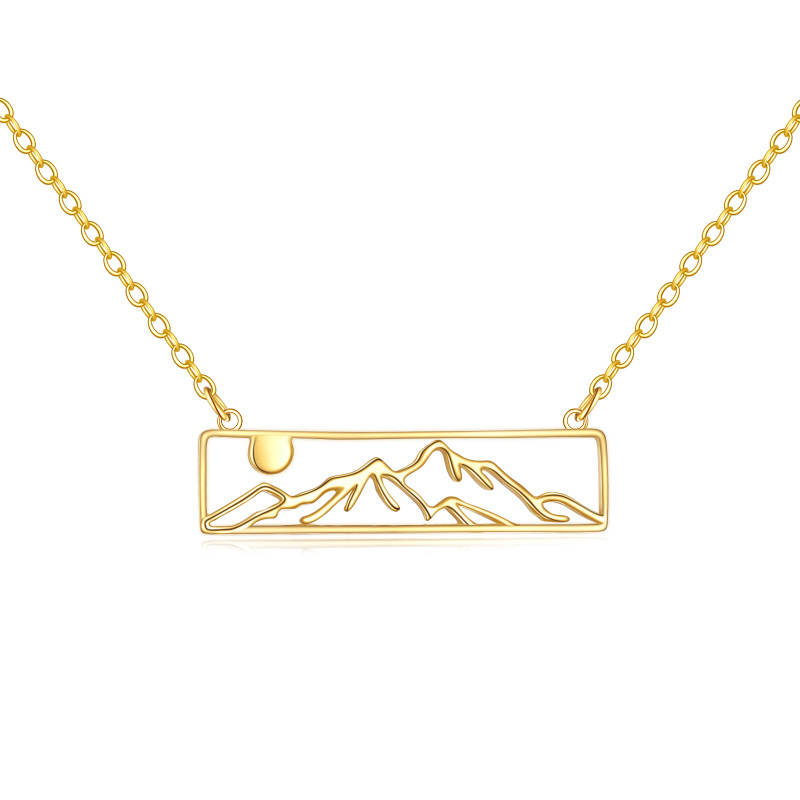 10K gouden bergen hanger ketting-3