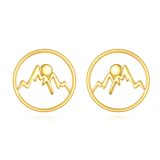 10K Gold Mountains Stud Earrings