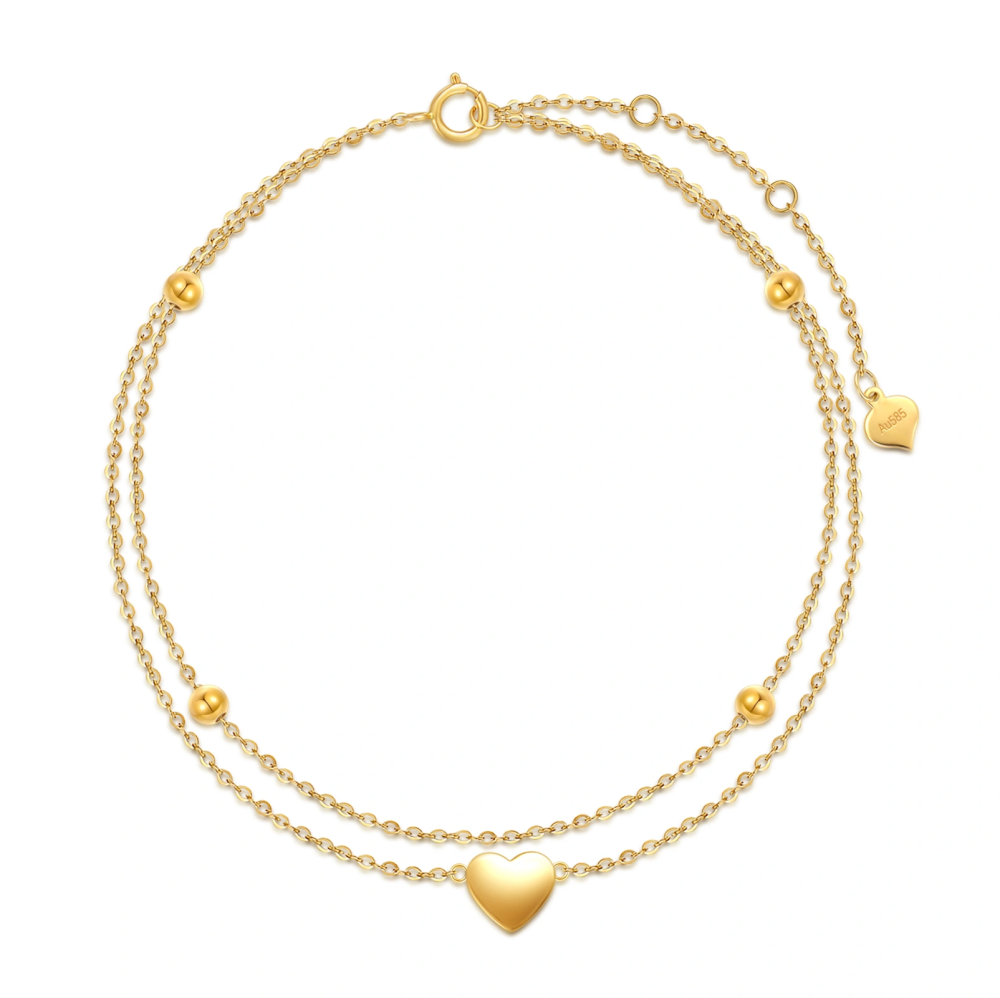 Sterling Silver with Yellow Gold Plated Multi-layered Charm Anklet-1