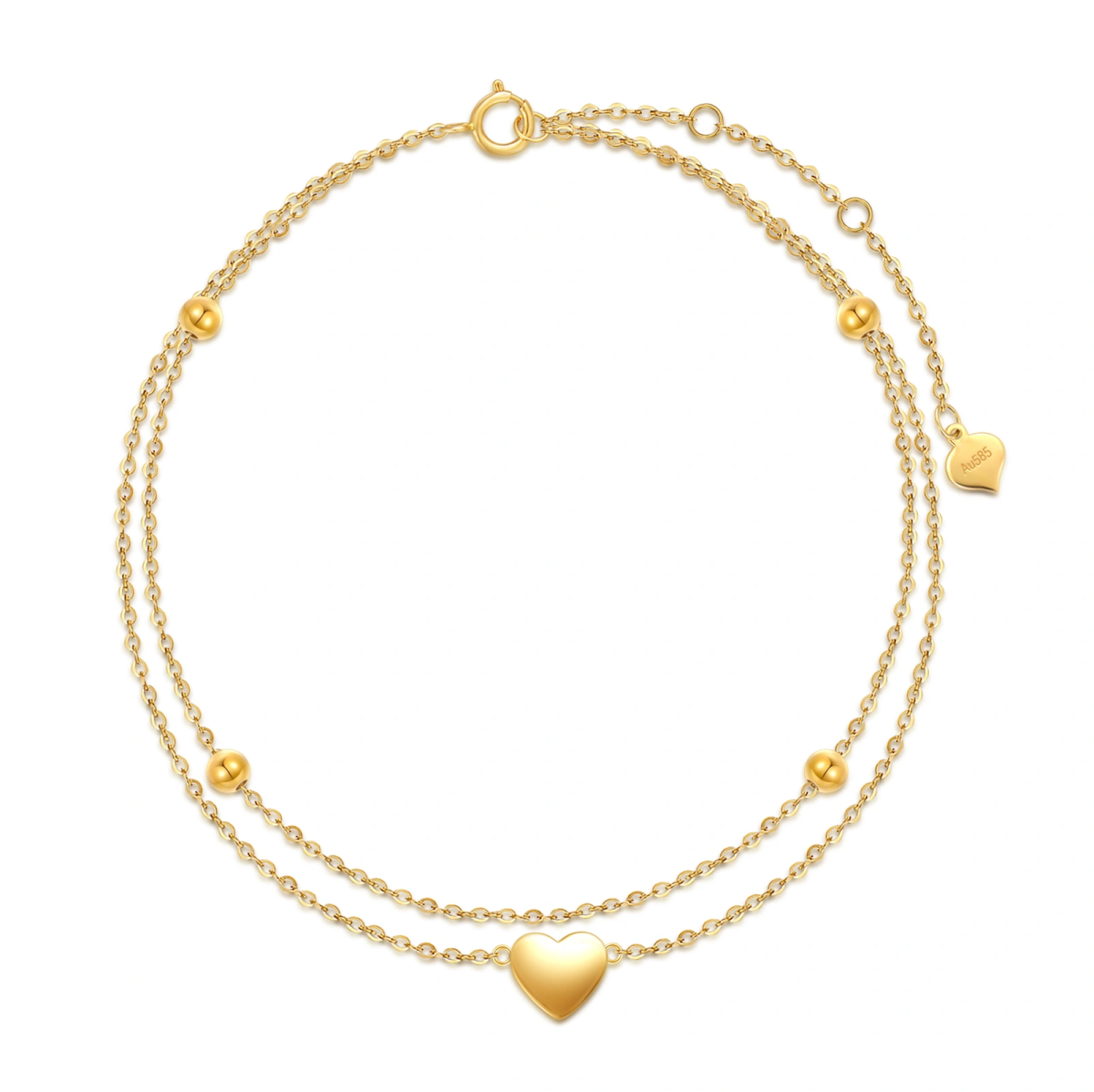 14K Gold Multi-layered Anklet-1