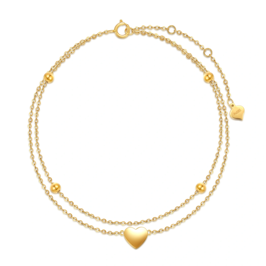 Bracelet de cheville multicouche en or 14K