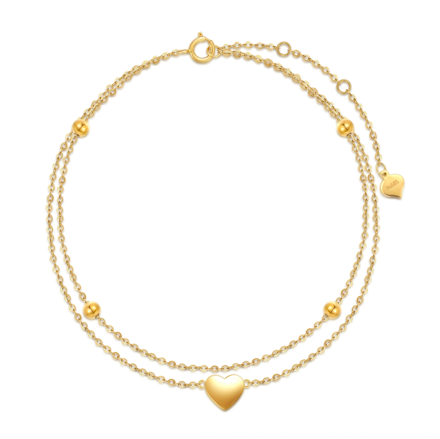 Bracelet de cheville multicouche en or 14K-1