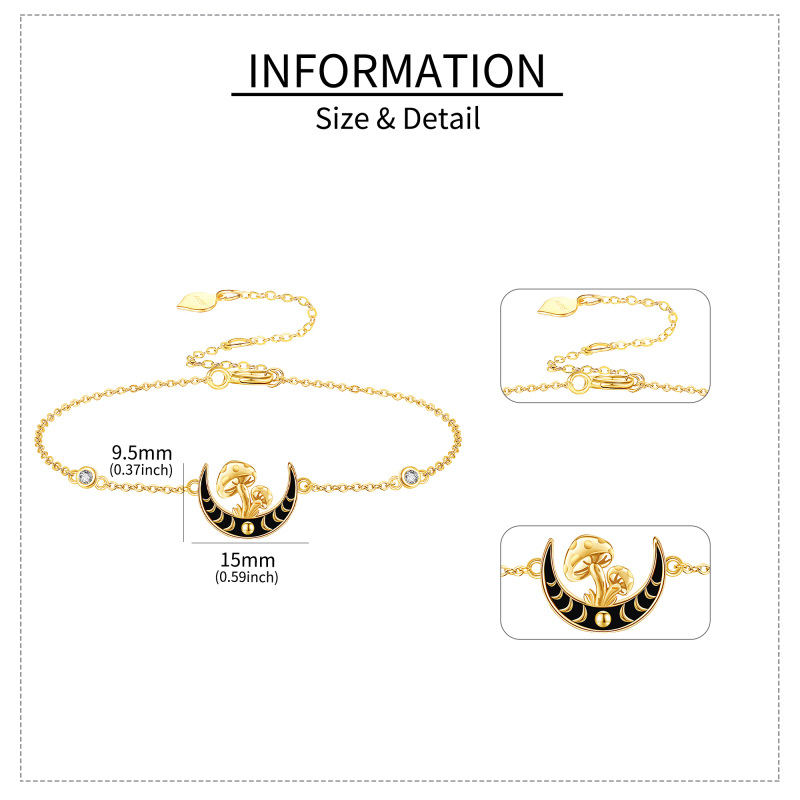 Armband aus 18 Karat Gold mit Zirkonia und Pilzmond für Damen-5