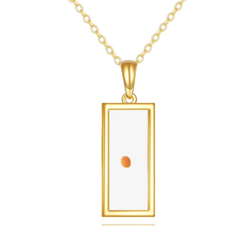 Collar con colgante de semillas de mostaza de oro de 14 quilates-1