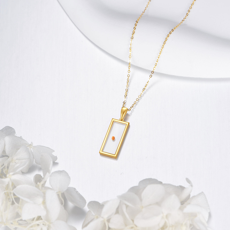 Collar con colgante de semillas de mostaza de oro de 14 quilates-3