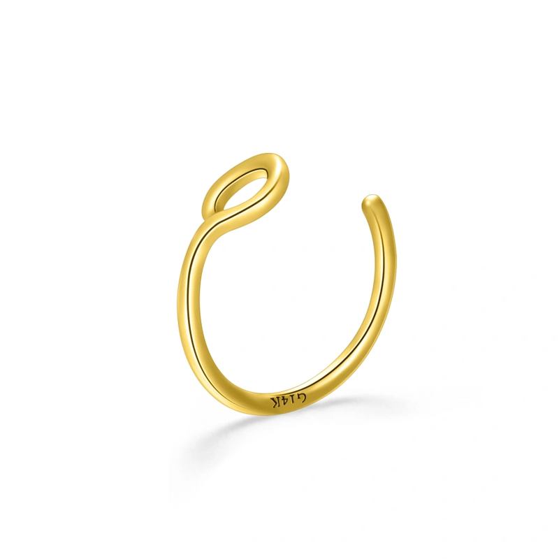 Argola de nariz de ouro 10K-1