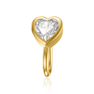 10K Gold Cubic Zirconia Nose Ring-8