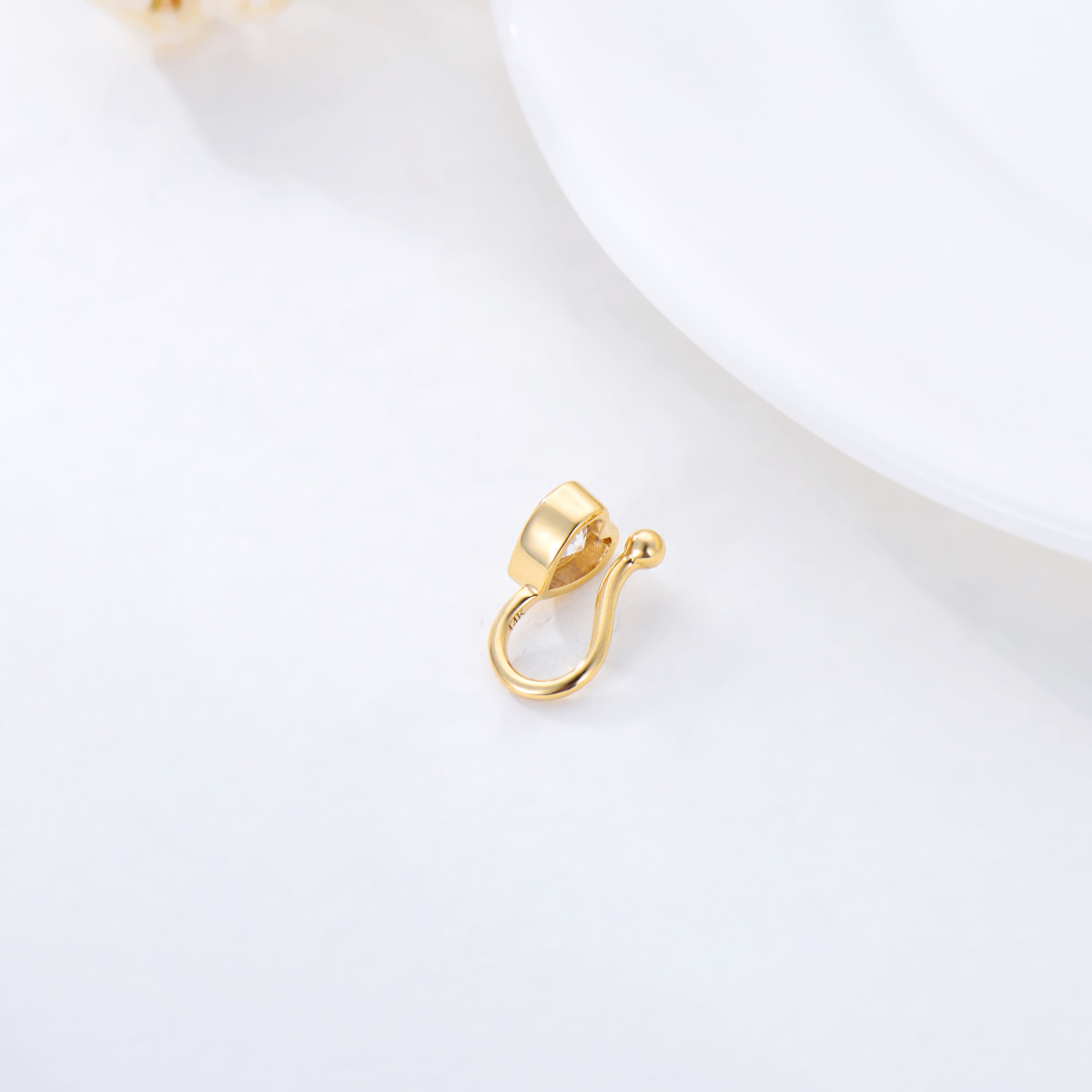 10K Gold Cubic Zirconia Nose Ring-5