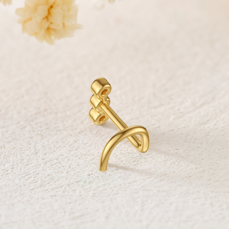 Anel de nariz de zircónio cúbico em ouro de 10K-4