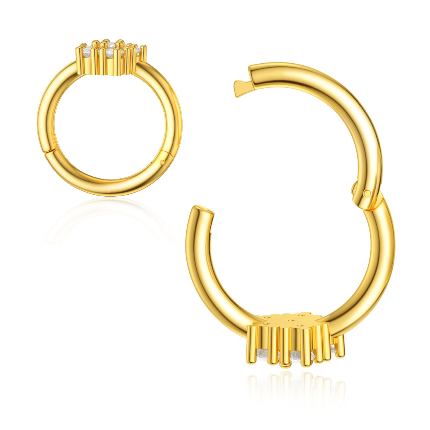 14K Gold Cubic Zirc… - image