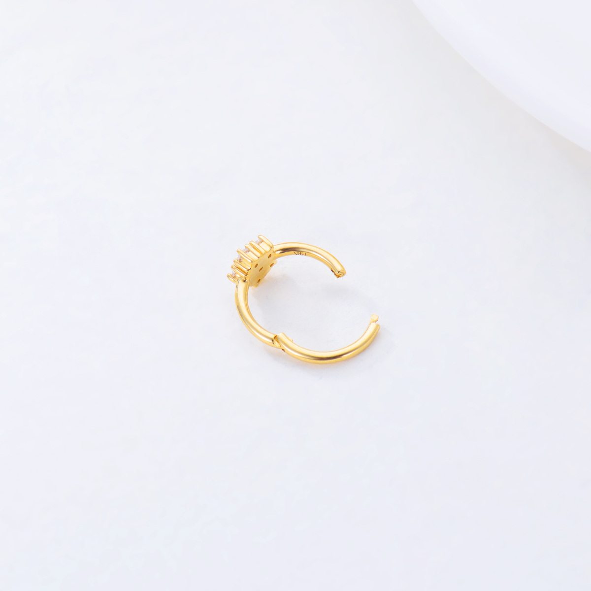 10K Gold Cubic Zirconia Nose Ring-4