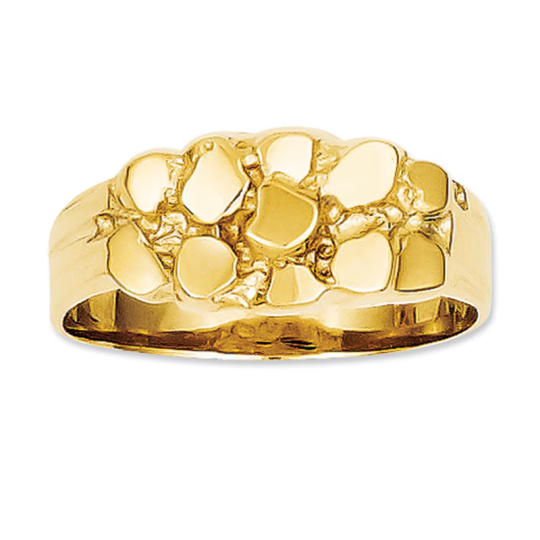 10K Gold Nugget Custom Engraving Band for Women