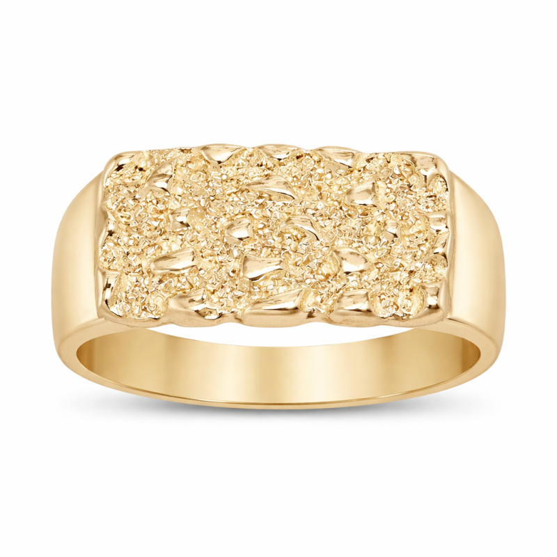 Anillo de pepita de oro de 14 quilates para hombres-1