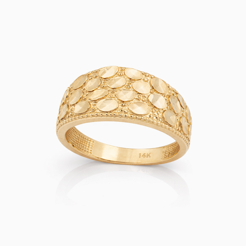 Anillo de pepita de oro de 14 quilates para hombres-3