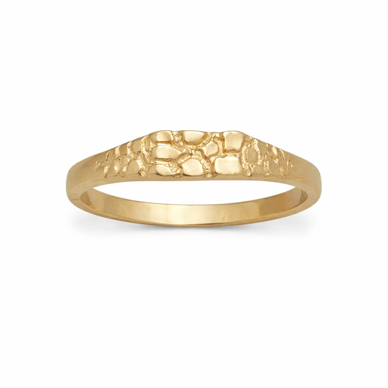 Anillo apilable de pepita de oro de 14 quilates-1