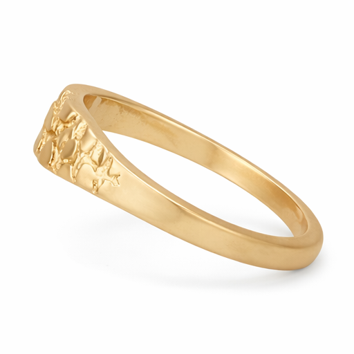 Anillo apilable de pepita de oro de 14 quilates-4