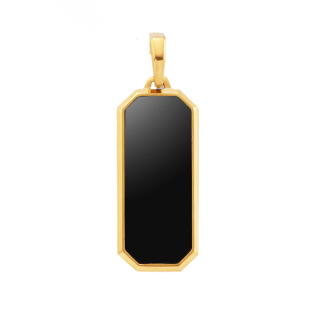 Sterling Silver with Yellow Gold Plated Onyx Beverly Pendant-3
