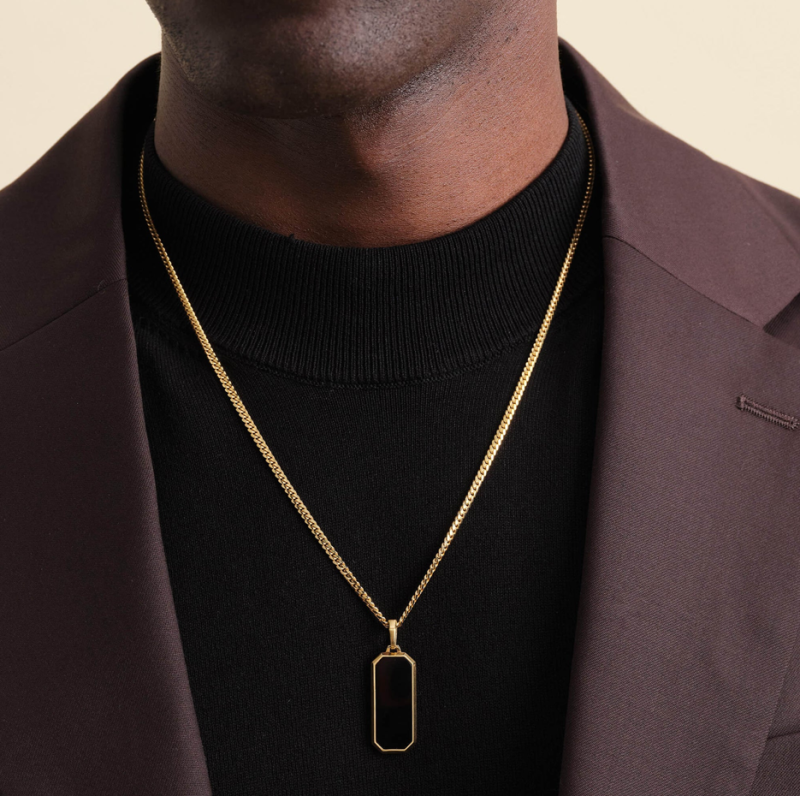 14K Gold Onyx Beverly Pendant-2