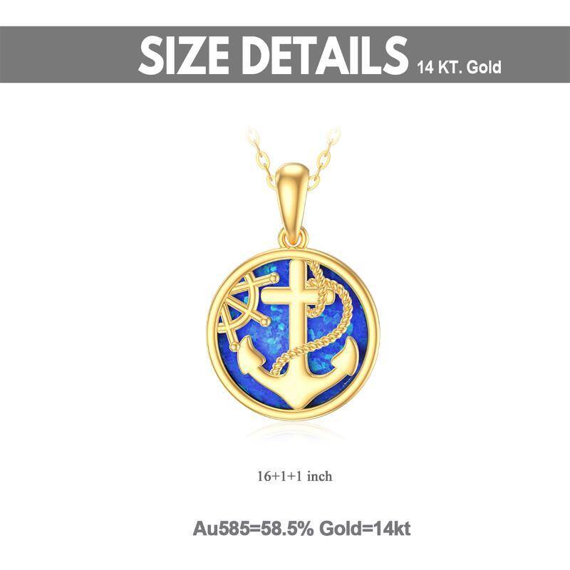 قلادة مرساة من الذهب عيار 18 قيراطًا مرصعة بالأوبال-5