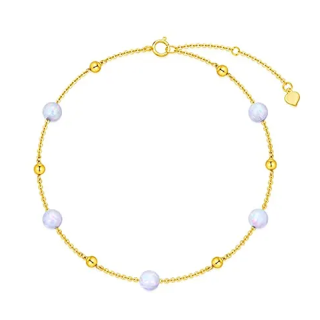 10K Gold Opal Bead Metal Beads Bracelet-5