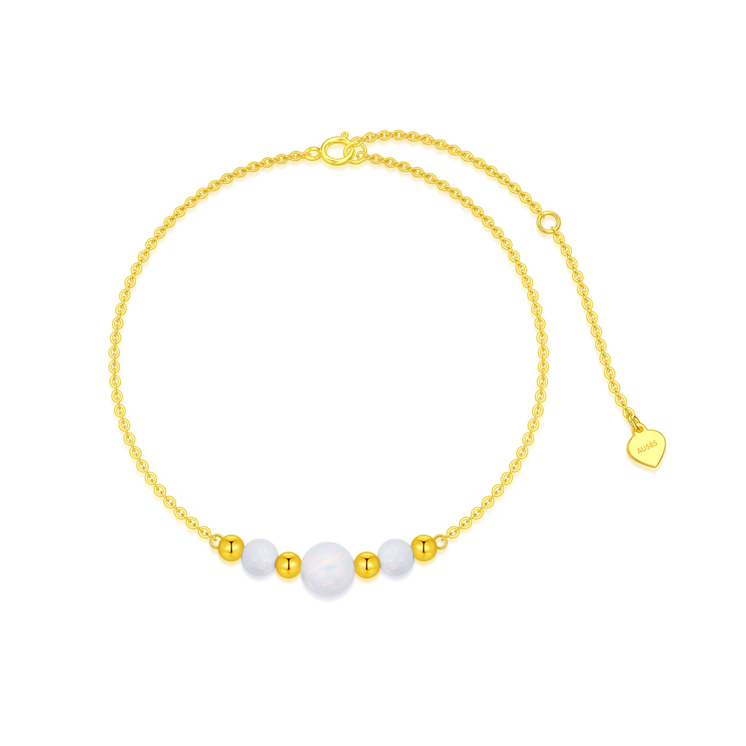14K Gold Opal Bead … - image