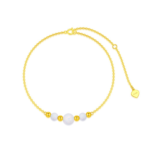 Bracelet de perles métalliques en or 14K et opale