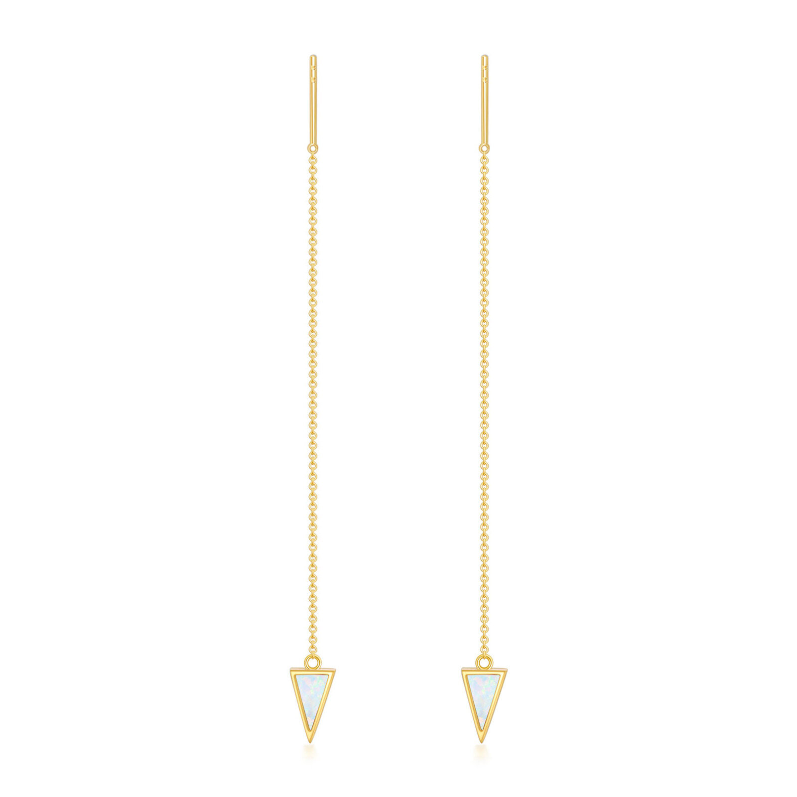14K Gold Opal Drop … - image