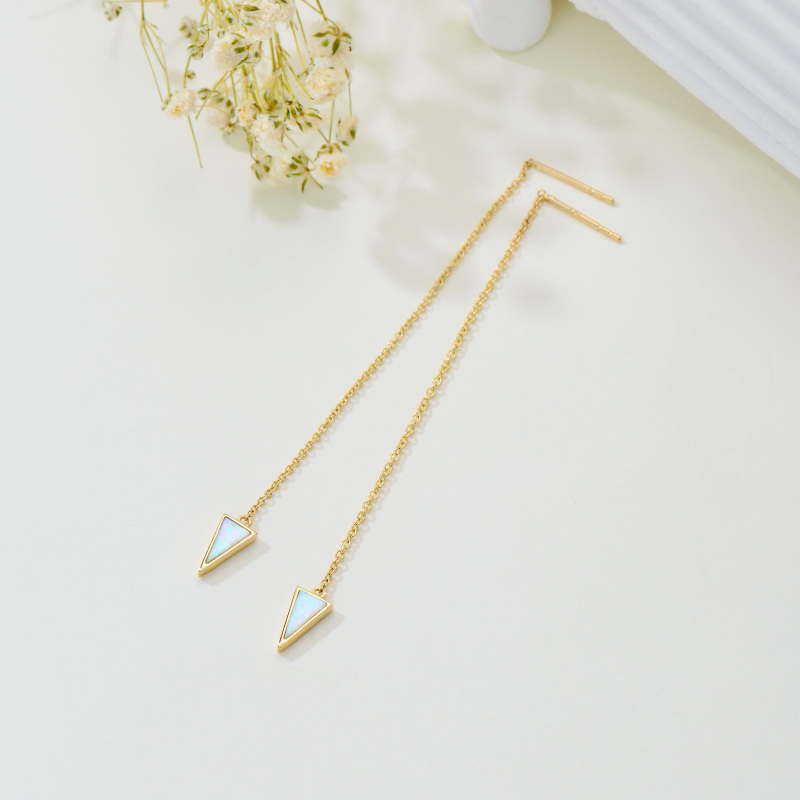 10K Gold Opal Drop Earrings-3