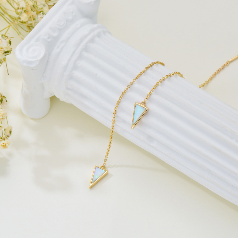 10K Gold Opal Drop Earrings-4