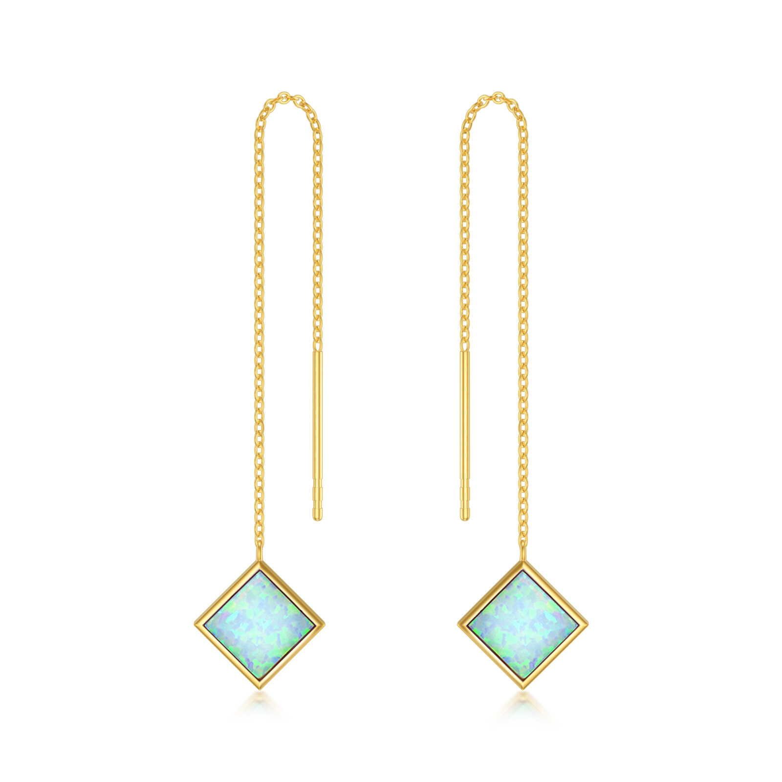 14K Gold Opal Drop … - image