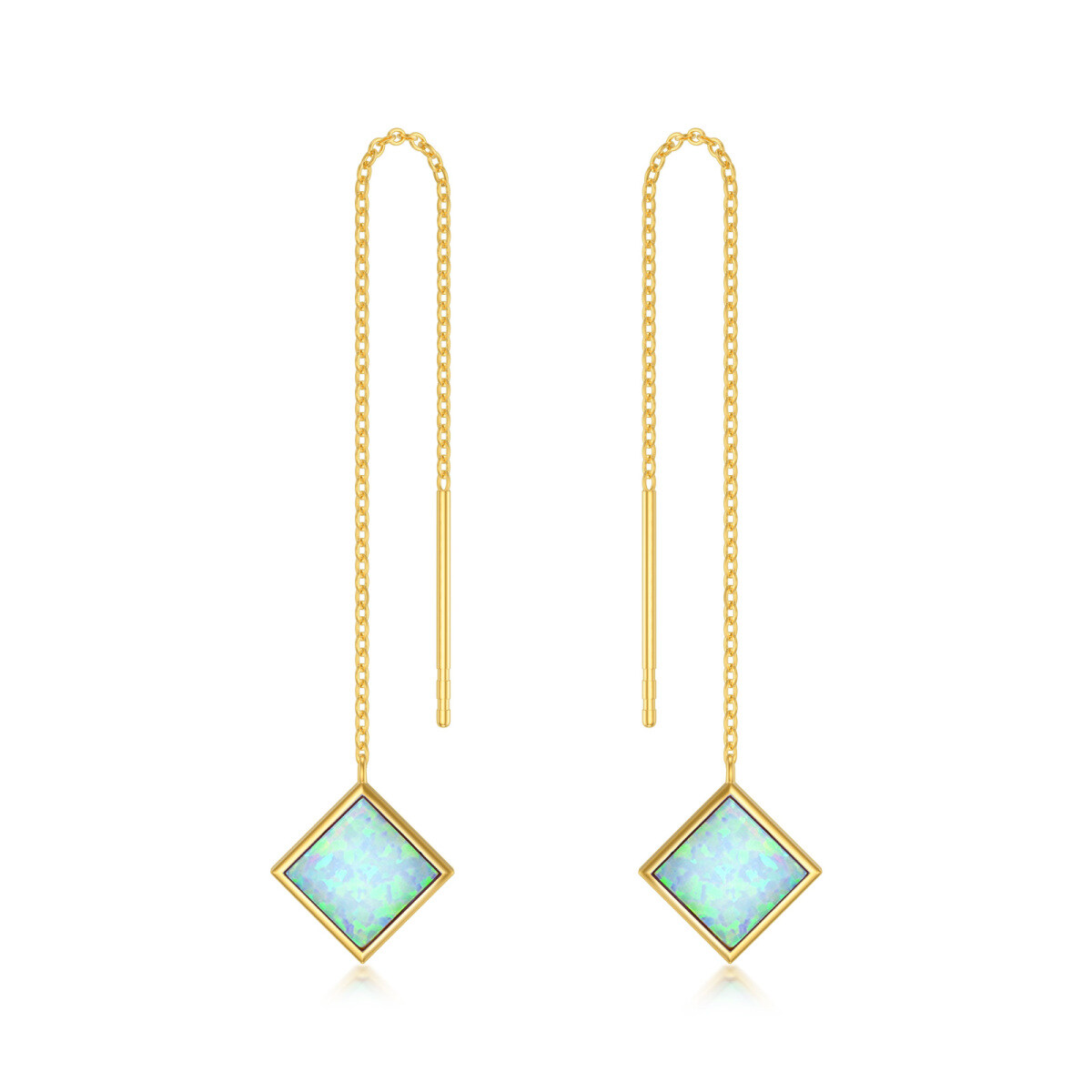 14K Gold Opal Drop Earrings-1