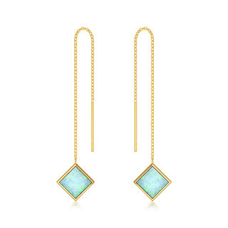 10K Gold Opal Drop Earrings-9