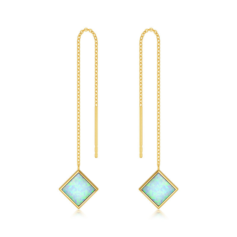 10K Gold Opal Drop Earrings