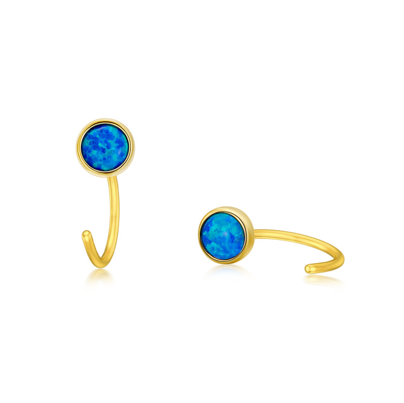 Boucles d'oreilles pendantes en or 14K avec opale