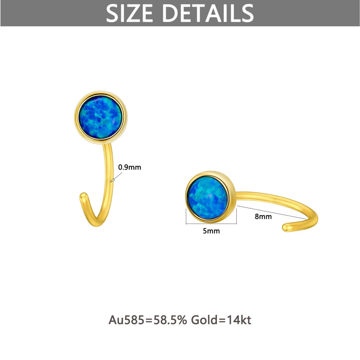 Kolczyki z 14-karatowego złota z opalem-6