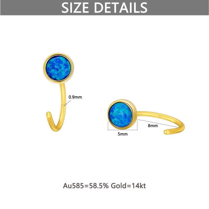 أقراط متدلية من الذهب الأبيض عيار 10 قيراط مرصعة بالأوبال-6