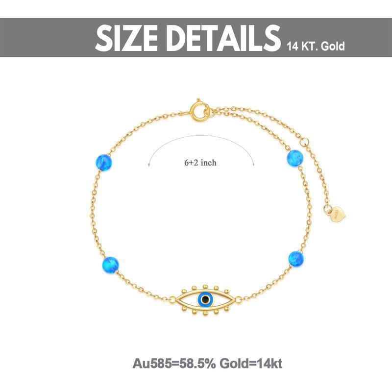 Pulseira com pingente de opala em ouro 10K-6