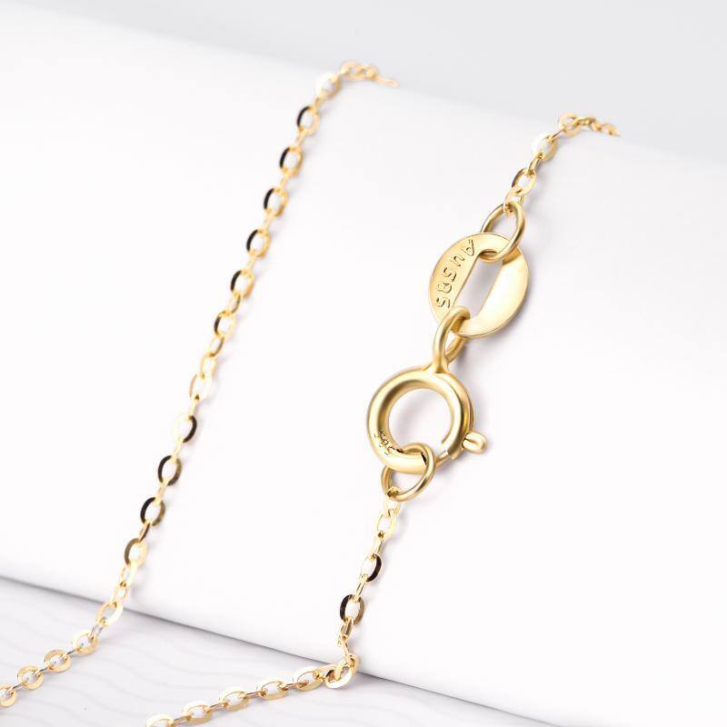10K Gold Opal Round Pendant Necklace-4