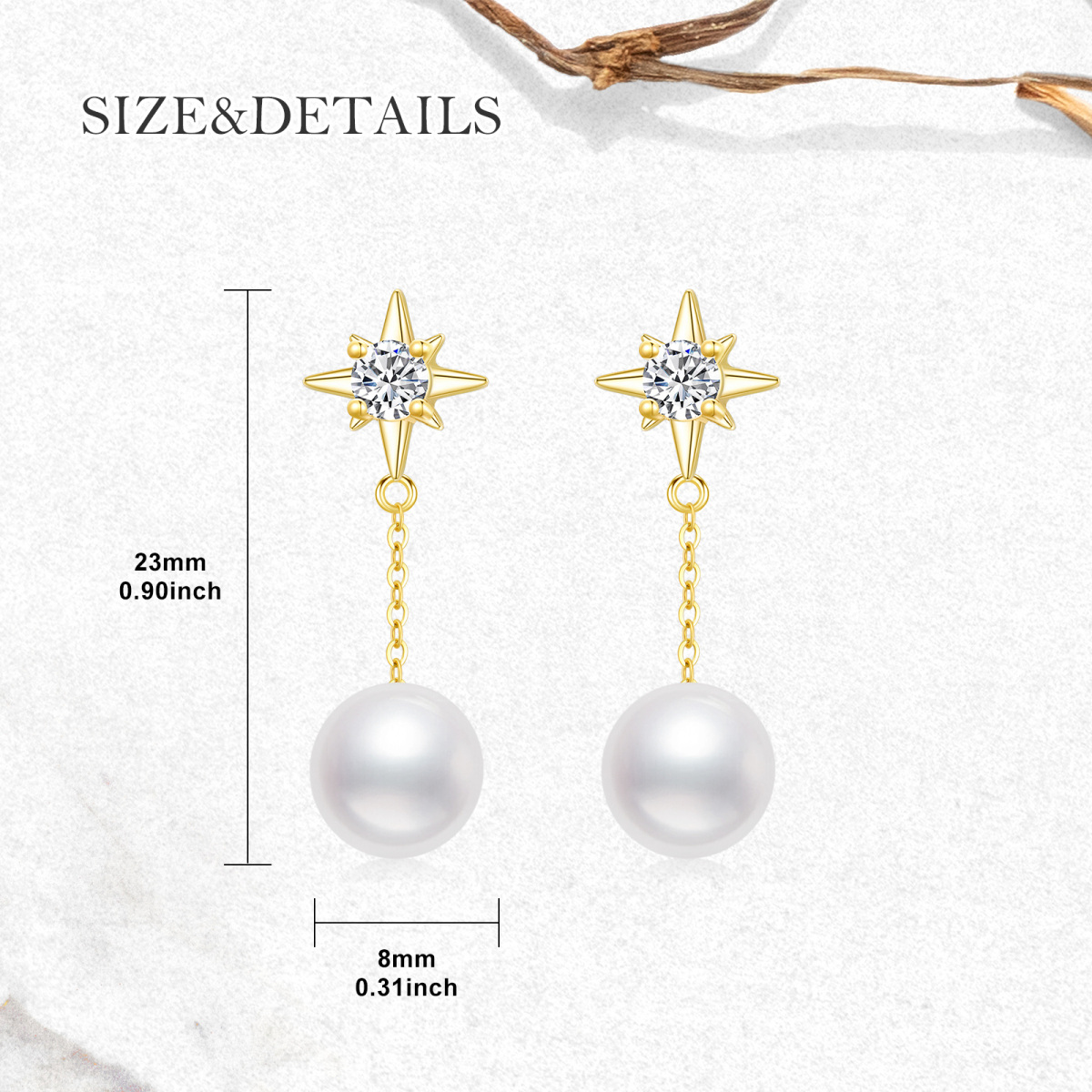 10K Gold Opal Star Drop Earrings-5