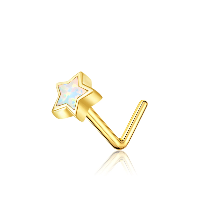 14K Gold Opal Star … - image