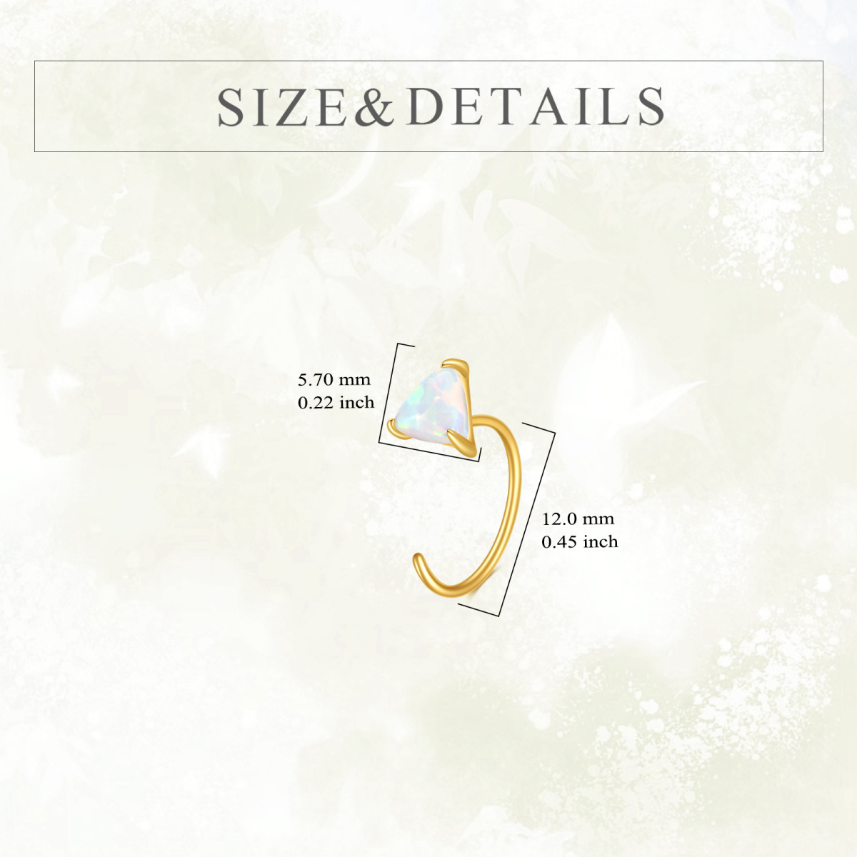 14K Gold Opal Triangle Hoop Earrings-5