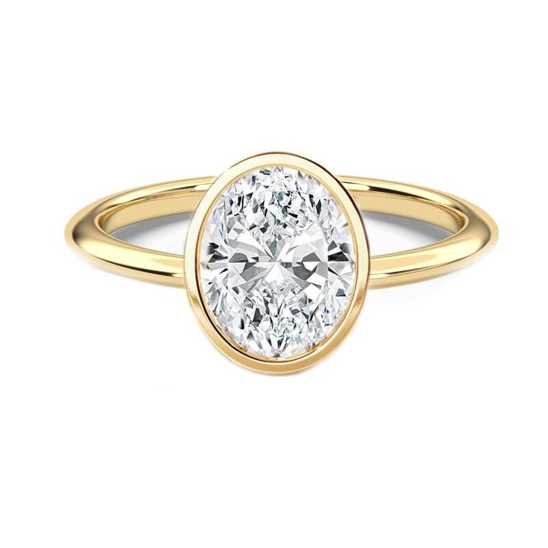 10K Gold Oval Cut Moissanite Engagement Ring-20