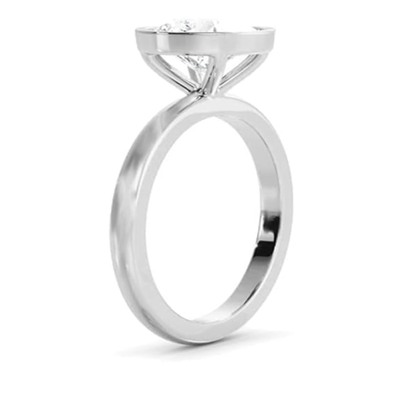 18K Gold Oval Cut Moissanite Engagement Ring-3