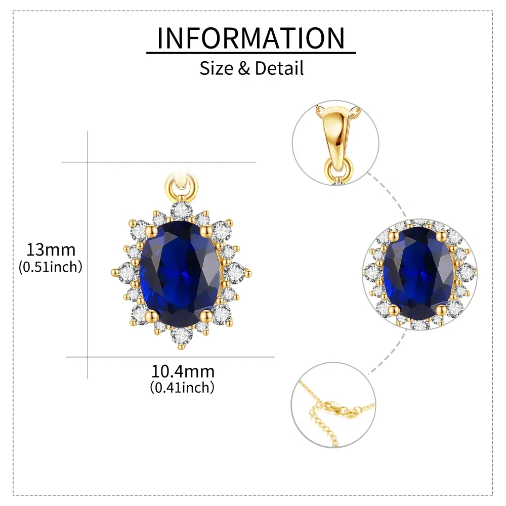 10K Gold Oval Topaz Oval Shaped Pendant Necklace-5