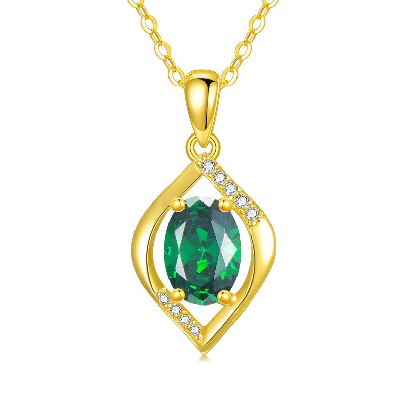 10K Gold Oval Tanzanite Infinite Symbol Pendant Necklace