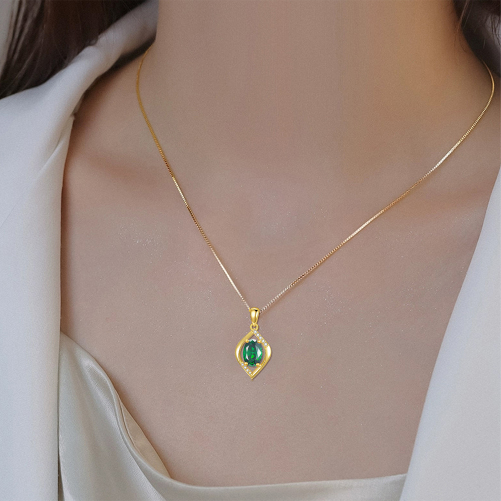 10K Gold Oval Tanzanite Infinite Symbol Pendant Necklace-3