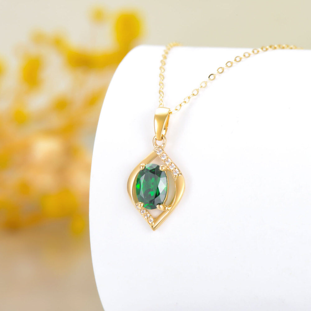 10K Gold Oval Tanzanite Infinite Symbol Pendant Necklace-4