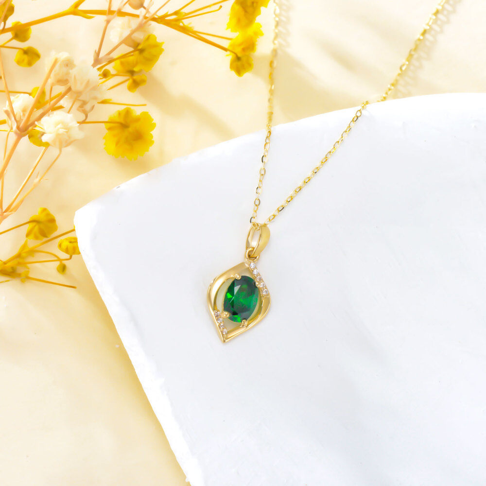 10K Gold Oval Tanzanite Infinite Symbol Pendant Necklace-5